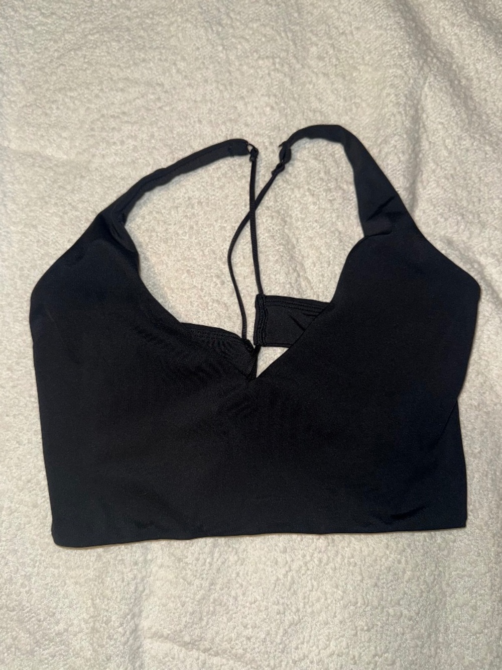 Savage X Fenty Black Lace Up Halter Crop Top M